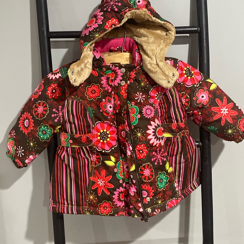 One left in this adorable floral fully lined with removable hoodie